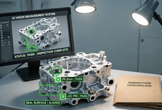 AI assisted vision inspection of machined part